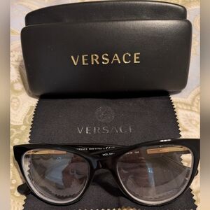 Authentic Versace® Medusa Eyewear Frames Gold Logo/Hingesd, Case & Cloth